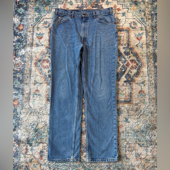 Vintage Levi’s 619 Orange Tab Blue Jeans Size 35 - Picture 2 of 6